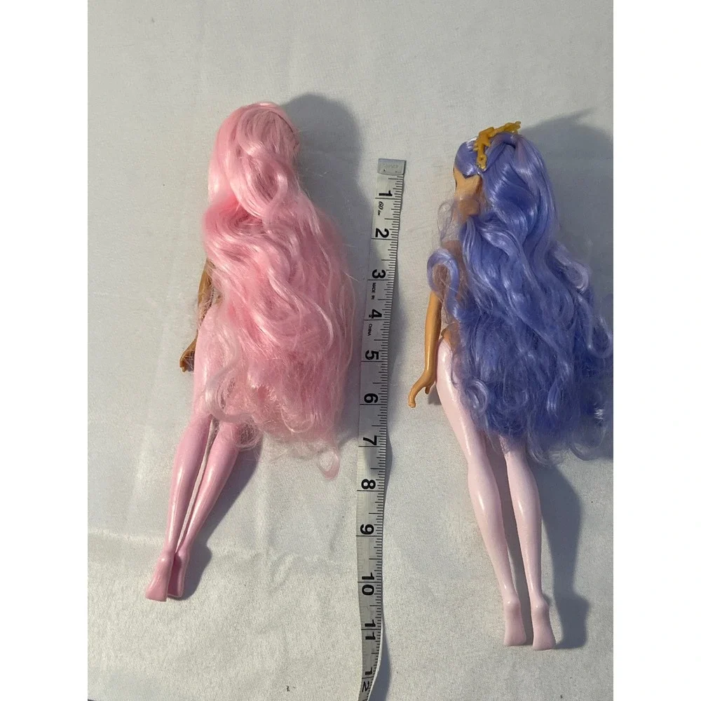 Hairdorables Set Of Two Fashion Dolls Pink Purple Hair Large Dolls For Kids Play